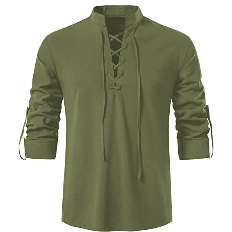 Halloween Costume Men's Cotton Henley Shirt Long Sleeve