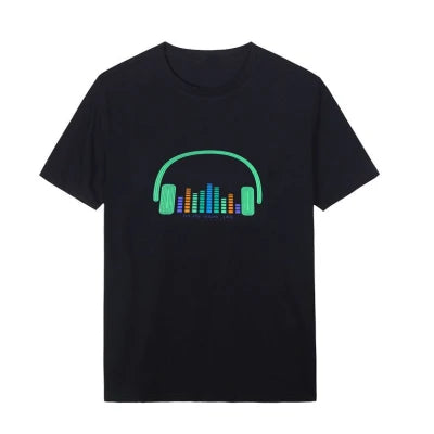 T-Shirts LED Sound Control Flicker T-shirt