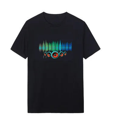 T-Shirts LED Sound Control Flicker T-shirt