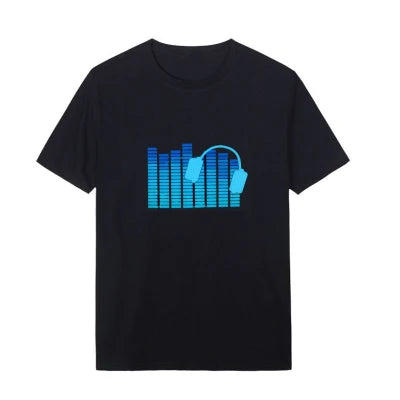 T-Shirts LED Sound Control Flicker T-shirt