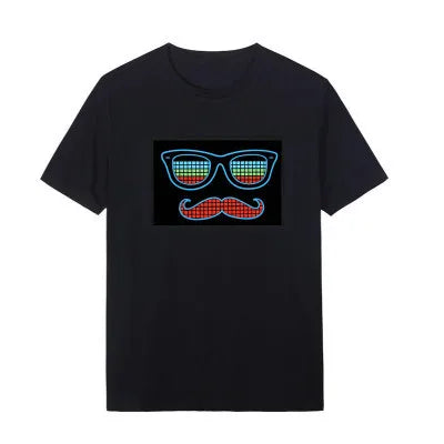 T-Shirts LED Sound Control Flicker T-shirt