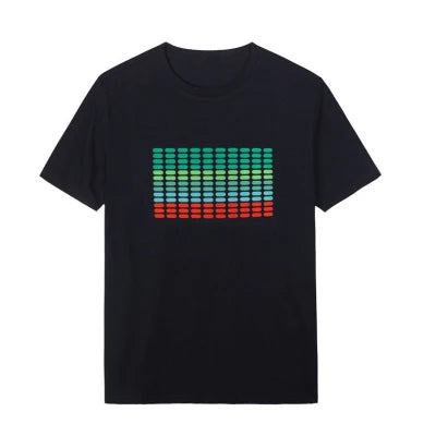 T-Shirts LED Sound Control Flicker T-shirt