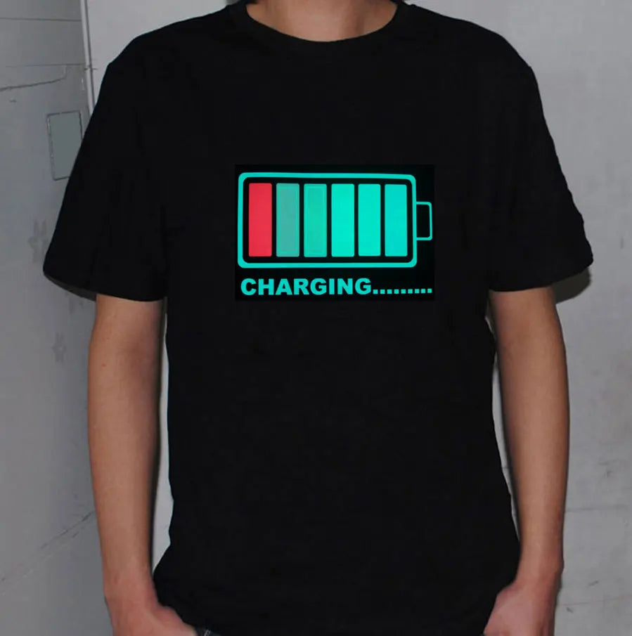T-Shirts LED Sound Control Flicker T-shirt