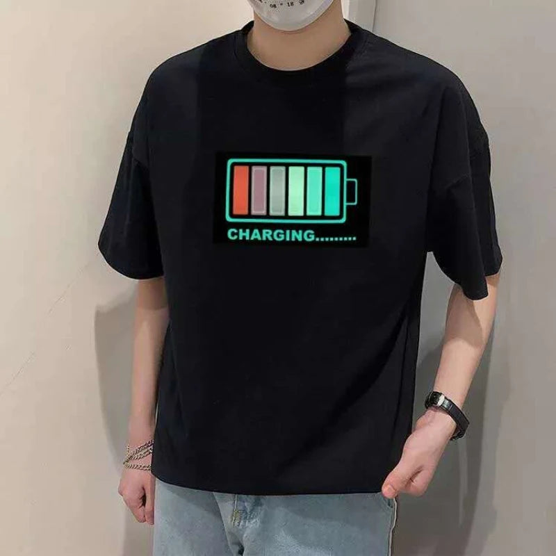 T-Shirts LED Sound Control Flicker T-shirt