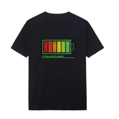 T-Shirts LED Sound Control Flicker T-shirt