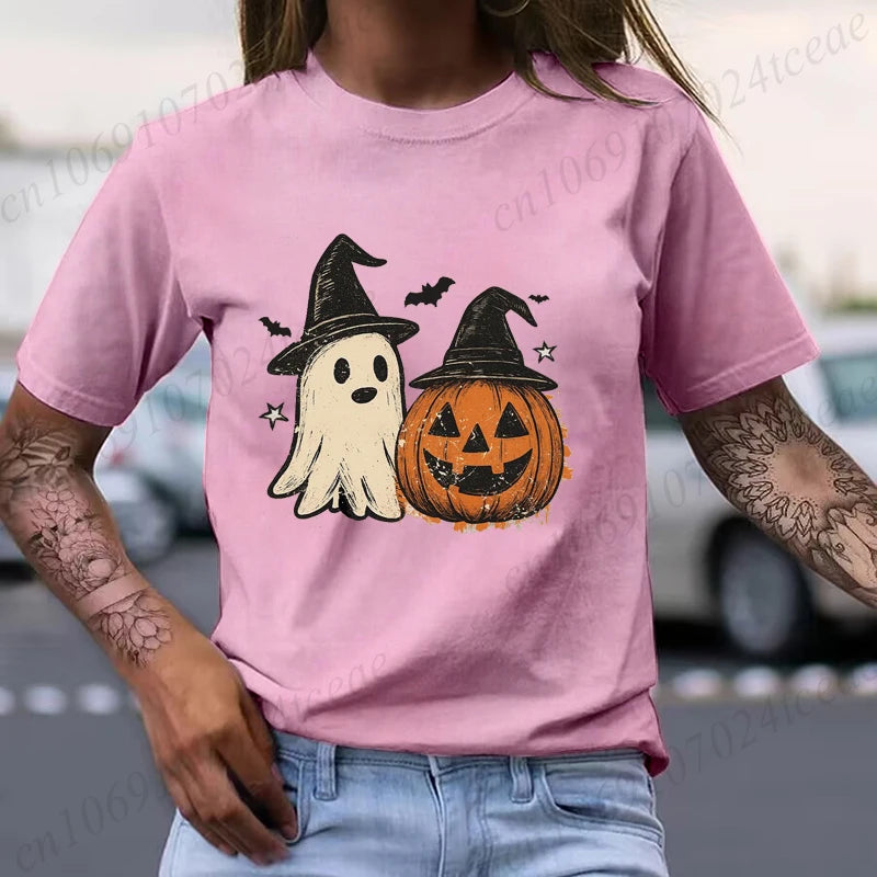 Halloween T Shirt Women Casual Short Sleeve