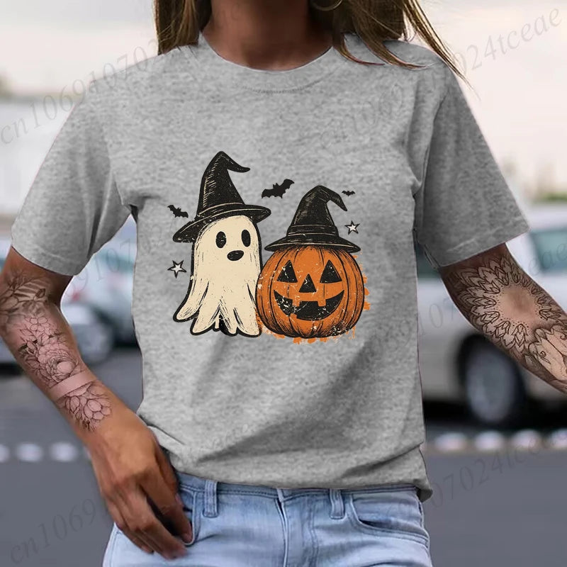 Halloween T Shirt Women Casual Short Sleeve