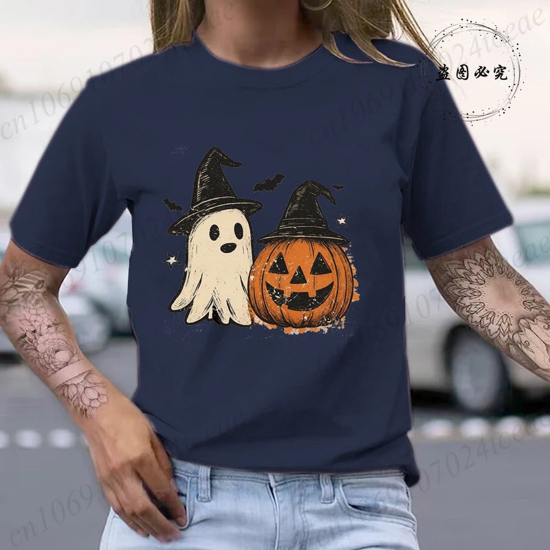 Halloween T Shirt Women Casual Short Sleeve