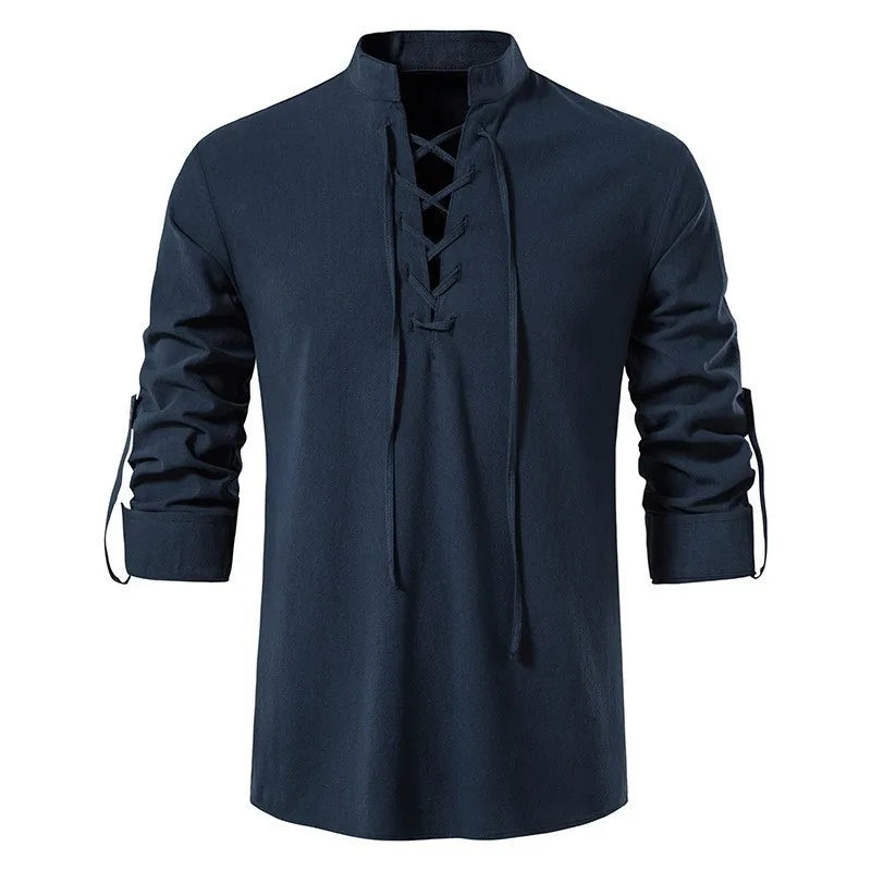 Halloween Costume Men's Cotton Henley Shirt Long Sleeve