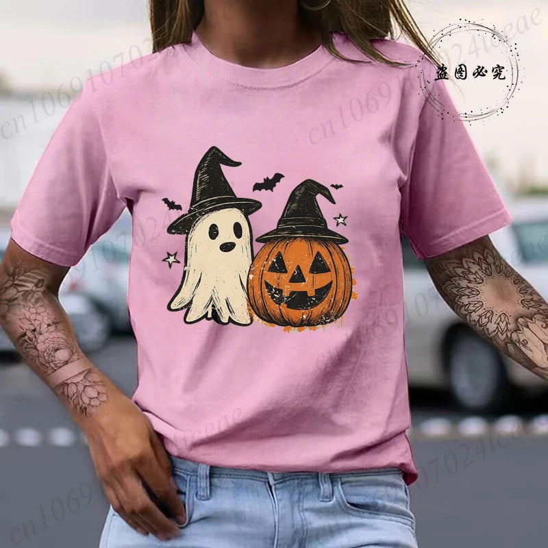 Halloween T Shirt Women Casual Short Sleeve