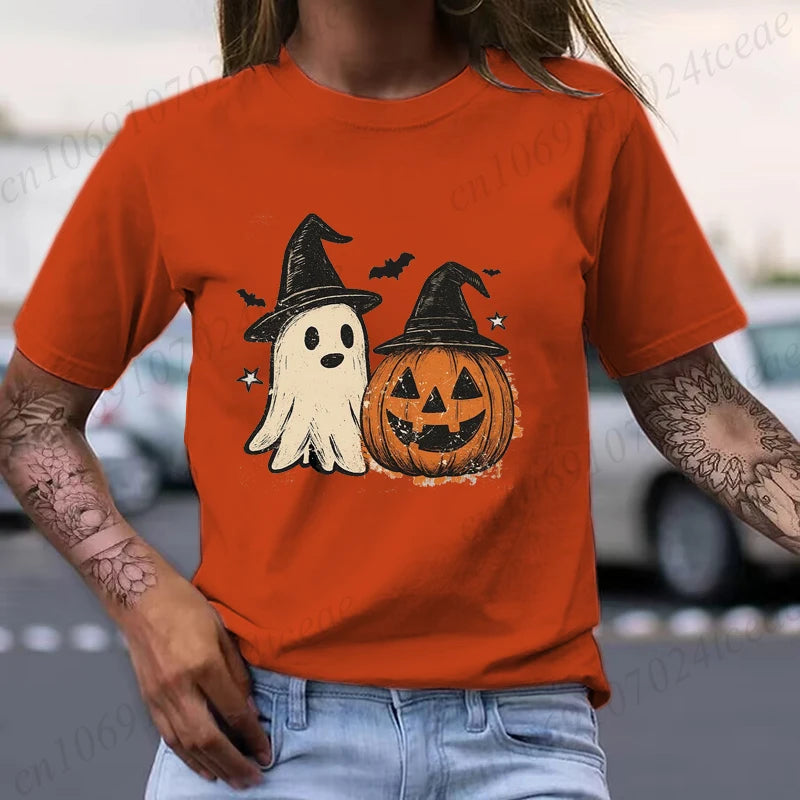 Halloween T Shirt Women Casual Short Sleeve